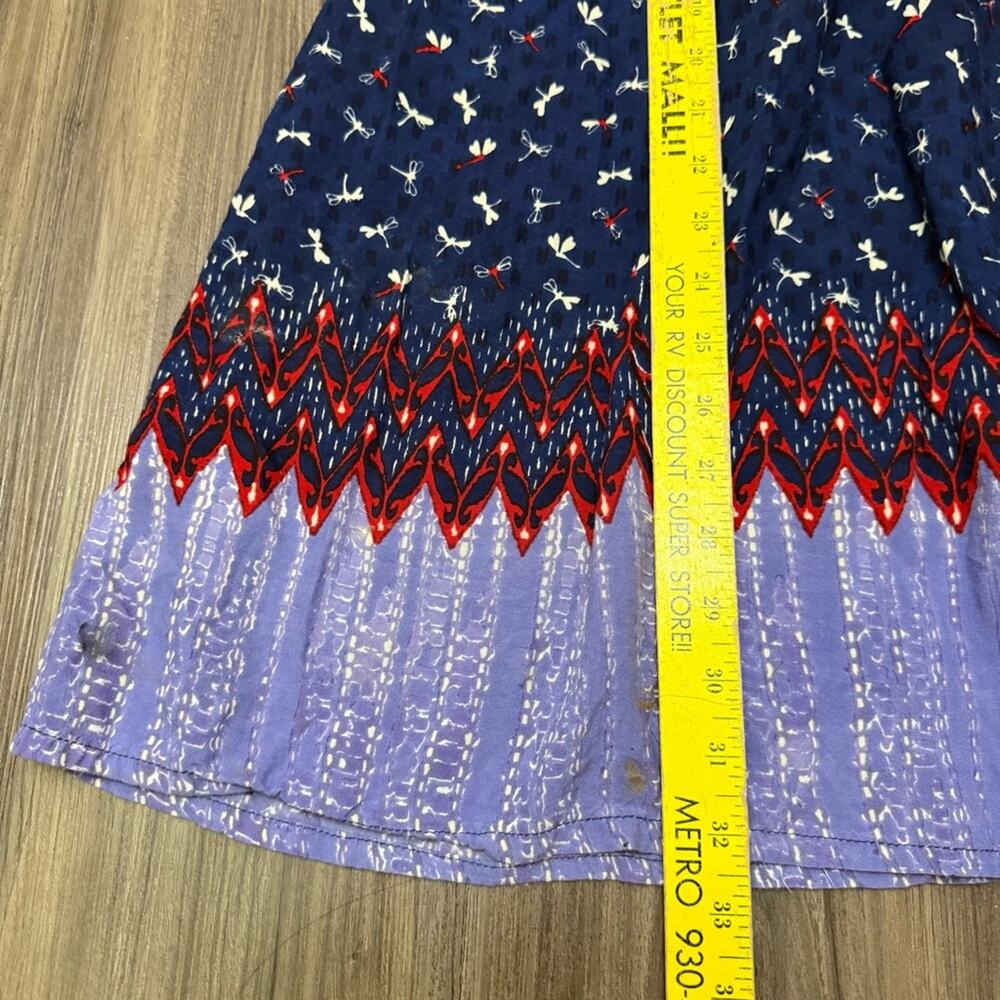 Akkriti women sz M Vibrant Navy and Red Patterned Dress - Picture 12 of 13